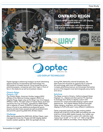 Ontario Reign LED Signs