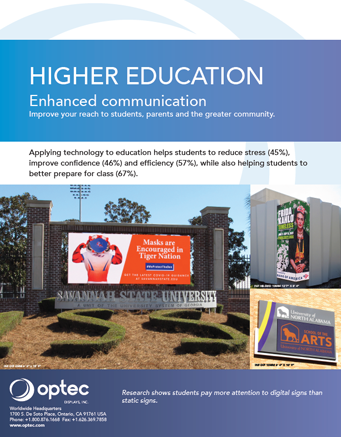 Digital Signs for Higher Education